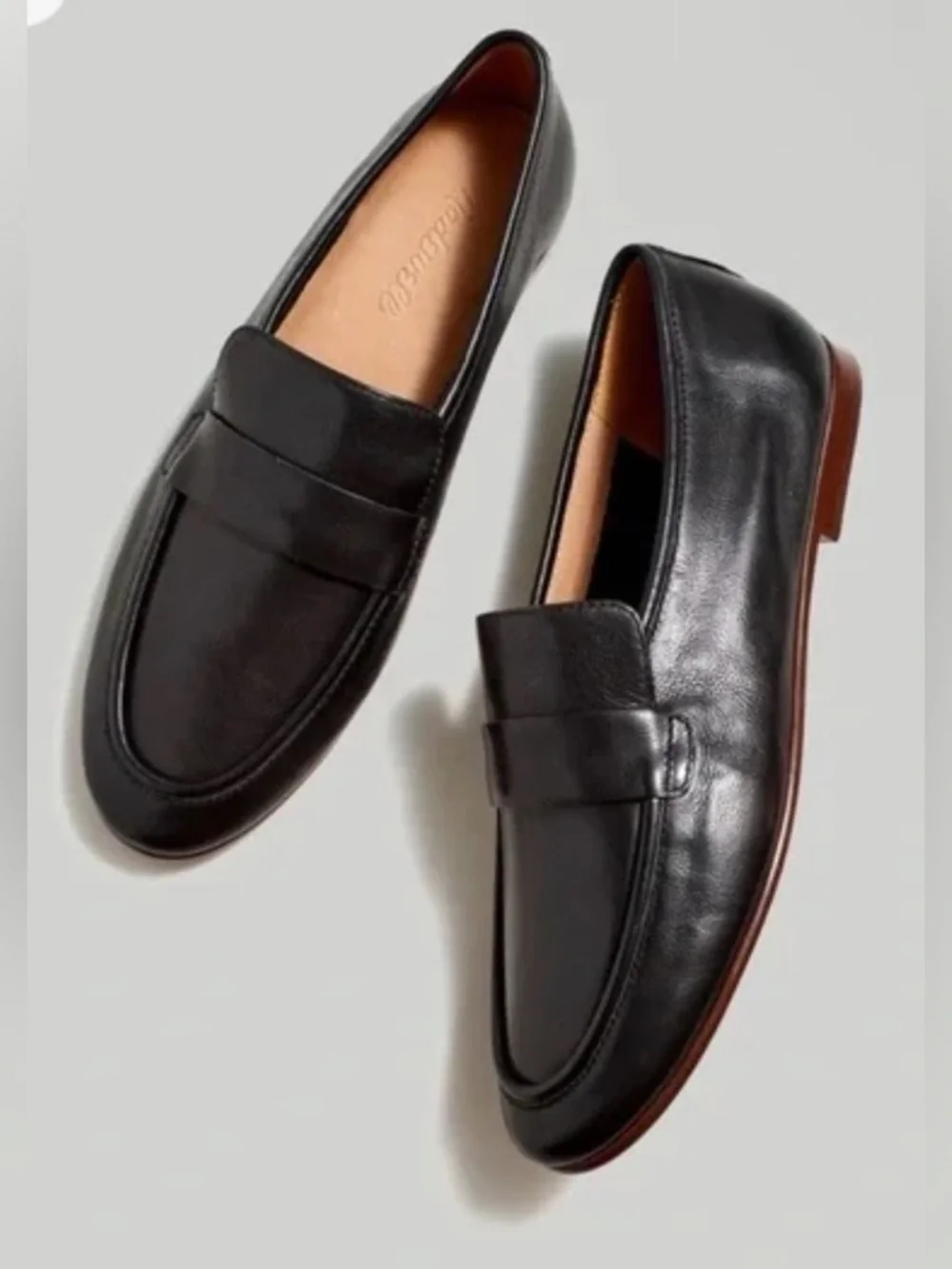 NIB Madewell True Black Lacey Soft Loafer in Leather size 8H (8.5)